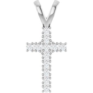 Platinum 1/4 CTW Natural Diamond Cross Pendant