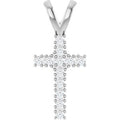 Platinum 1/4 CTW Natural Diamond Cross Pendant