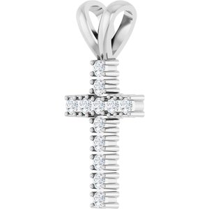 Platinum 1/4 CTW Natural Diamond Cross Pendant