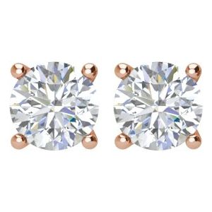 14K Rose 1/2 CTW Natural Diamond Earrings