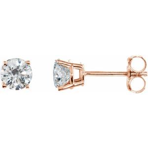 14K Rose 1/2 CTW Natural Diamond Earrings